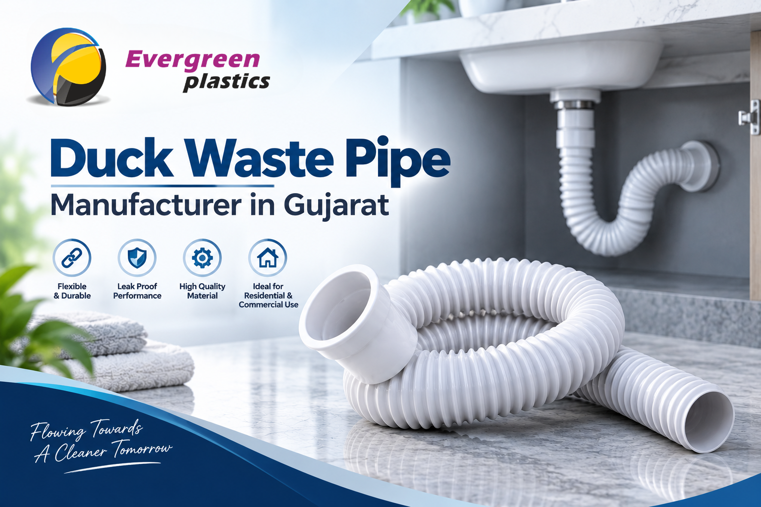 Duck Waste Pipe Manufacturer in Gujarat - Durable Waste Pipes by Evergreen Plastic