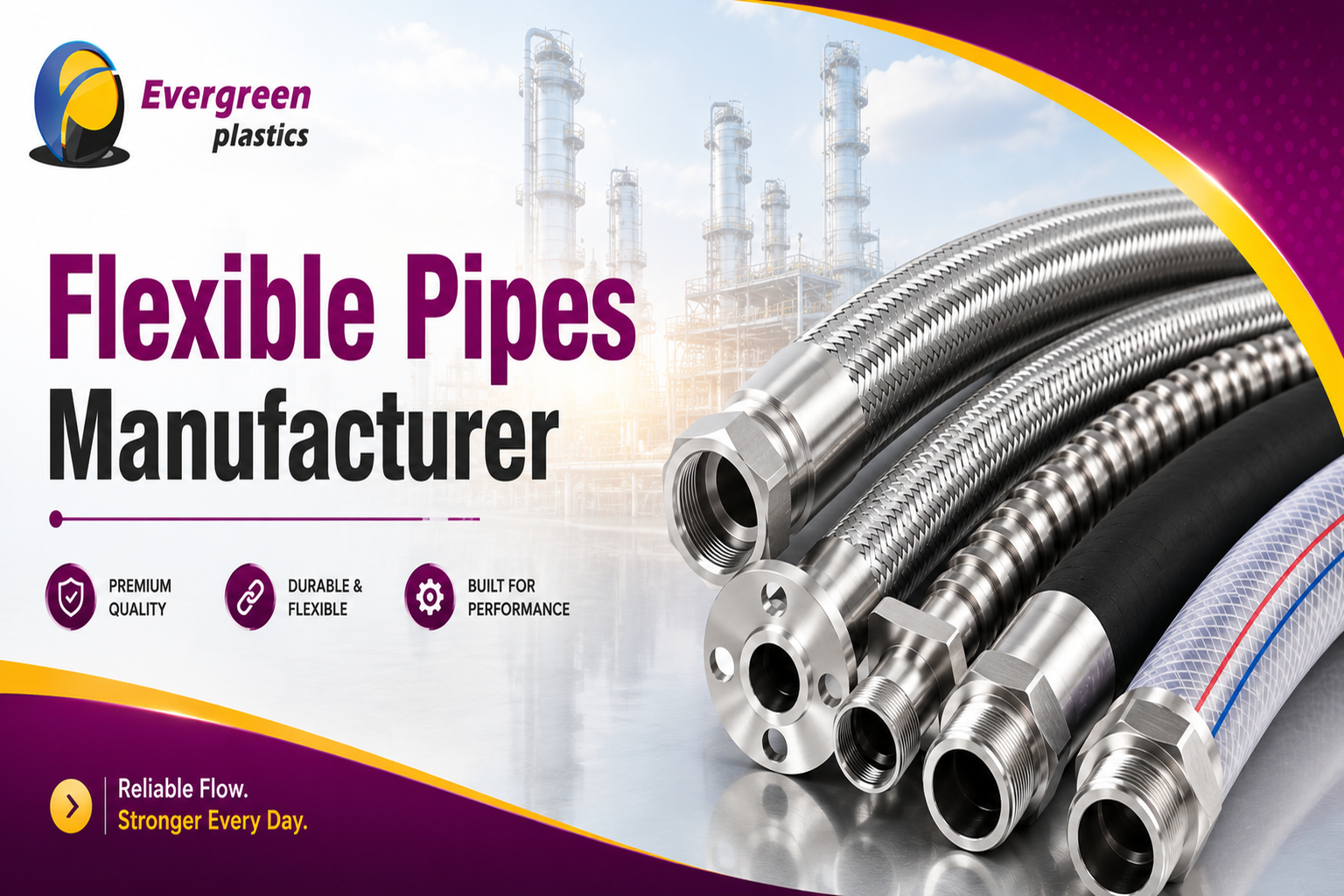 Flexible Pipes Manufacturer in India - High-Quality Flexible Pipes by Evergreen Plastic