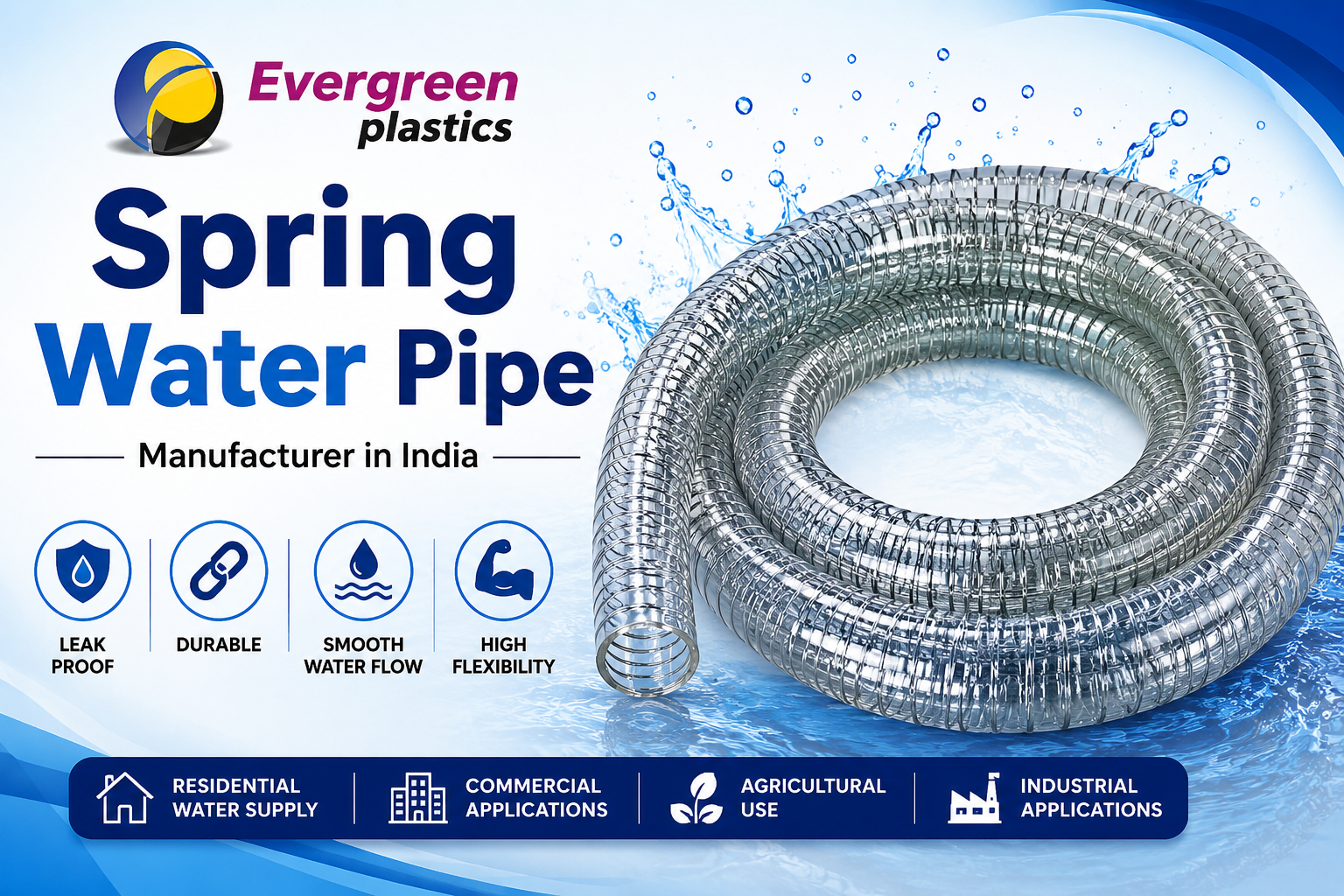 Spring Water Pipe Manufacturer in India - Spring Water Pipes by Evergreen Plastic